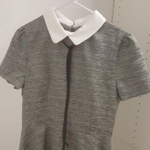 M Gray Collared Mini Dress. EUC